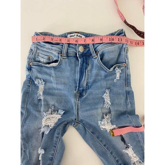 Wax Jeans Distressed Uber High Rise Cut-Off Jean Shorts Dirty Dancing - Sz Small - Picture 3 of 9